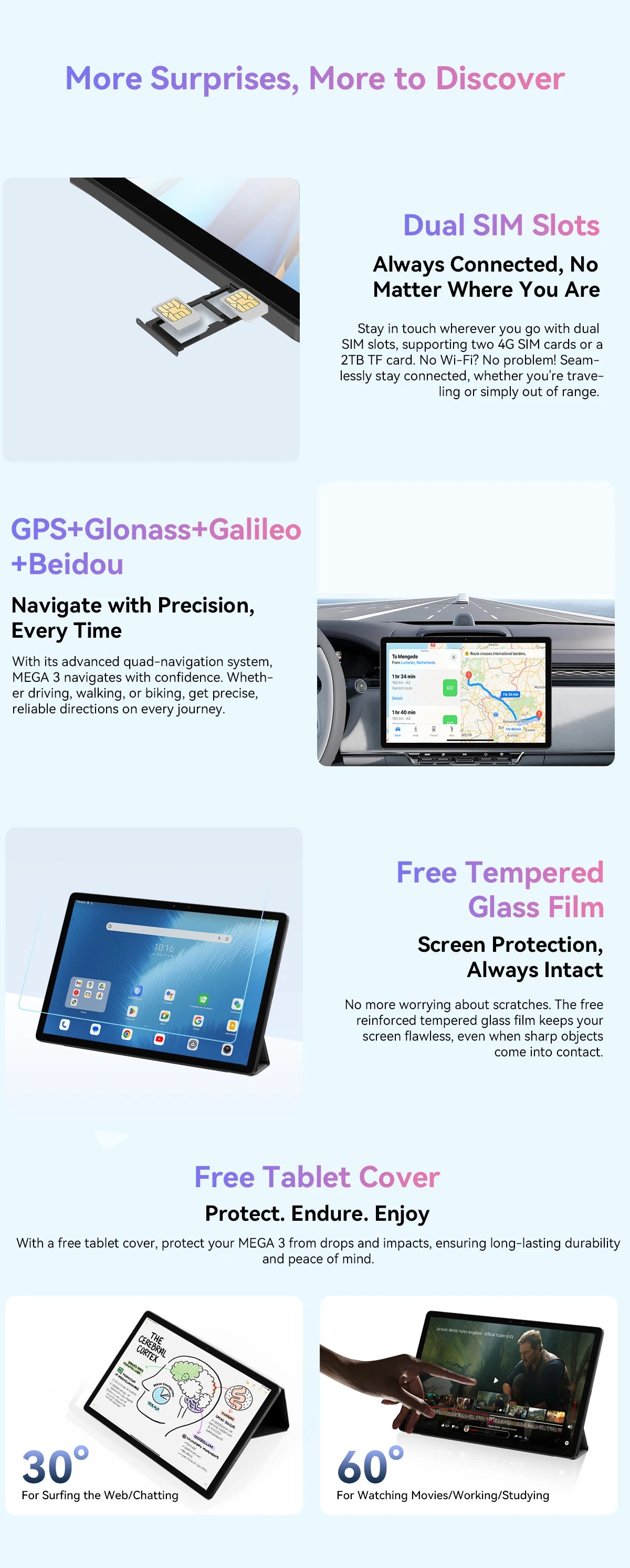 BLACKVIEW Mega 3 12.1" FHD 4G Android Tablet - 256GB