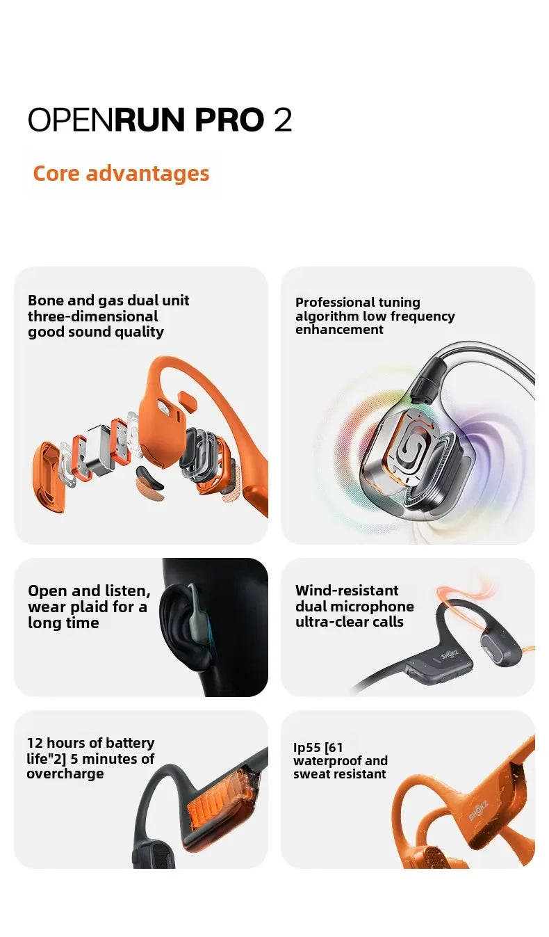 SHOKZ OpenRun Pro 2 Bone Conduction Sports Headphones