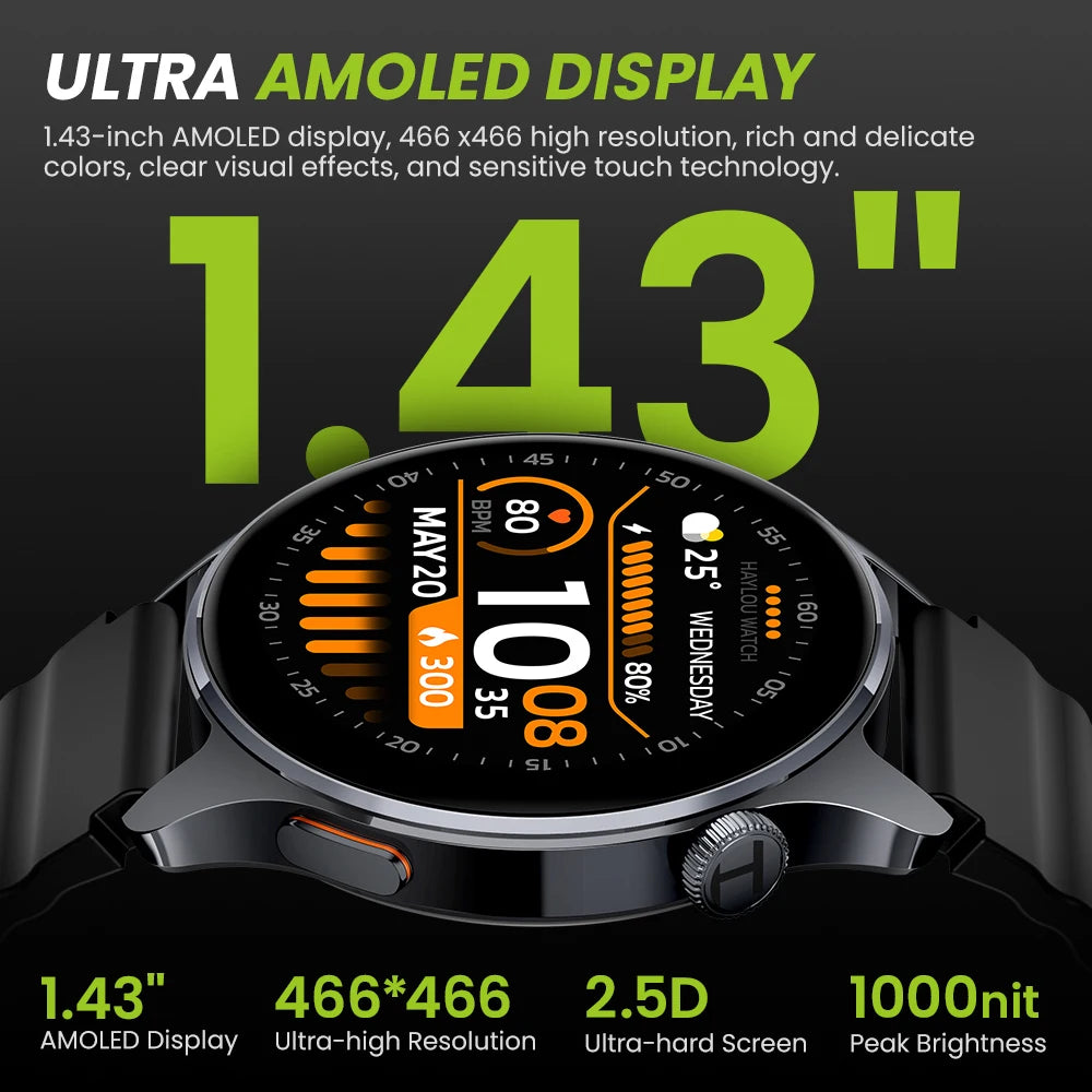 HAYLOU Watch 4S 1.43" AMOLED GPS Smart Watch
