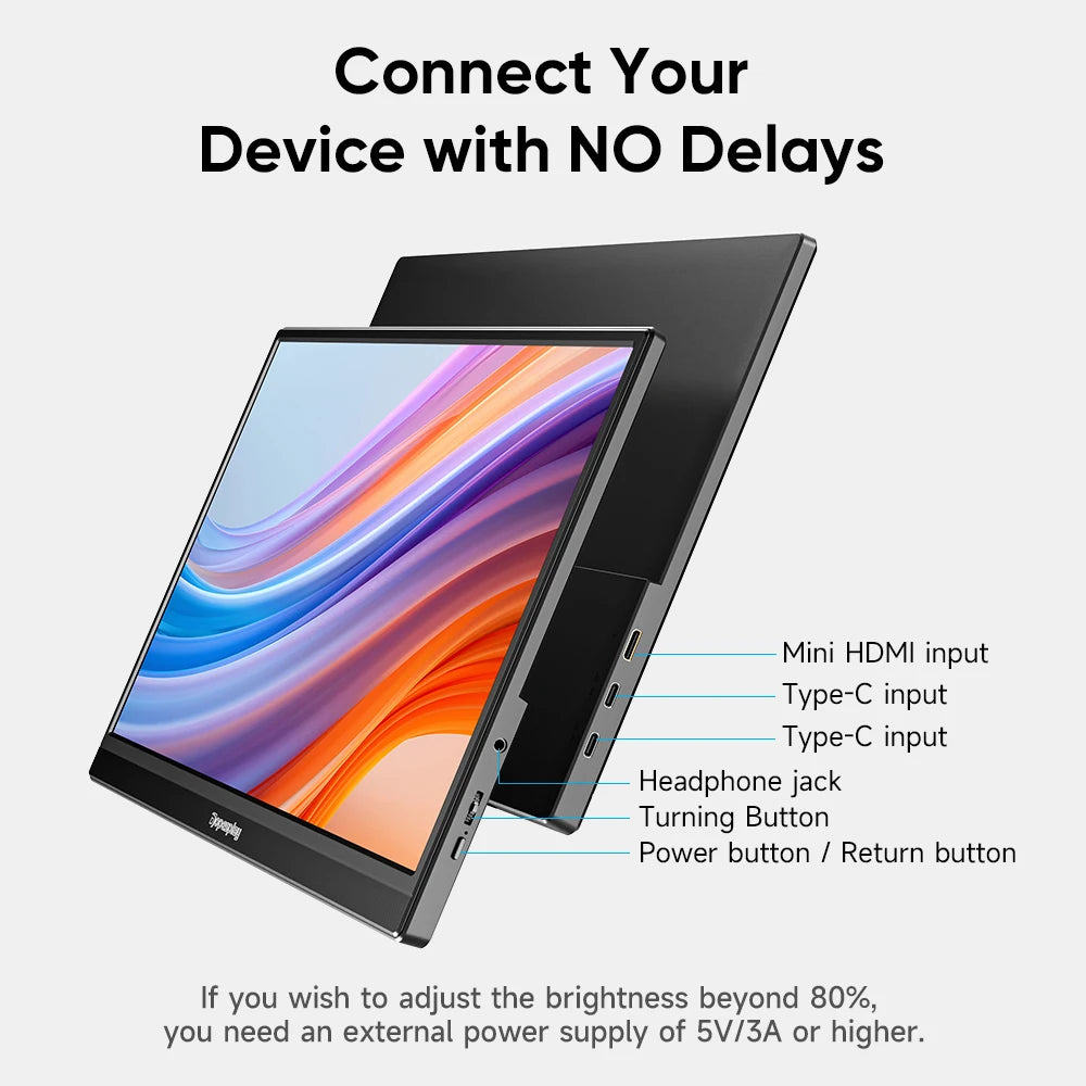 DOPESPLAY Full HD 15.6" Portable Monitor with Integrated Stand