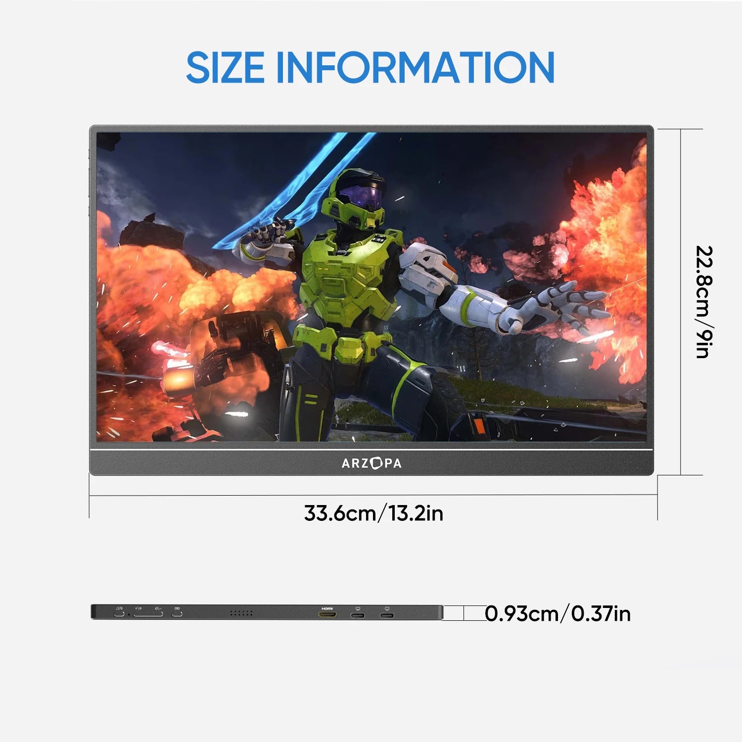 ARZOPA Z1FC Full HD 16.1" Portable Monitor with Integrated Stand