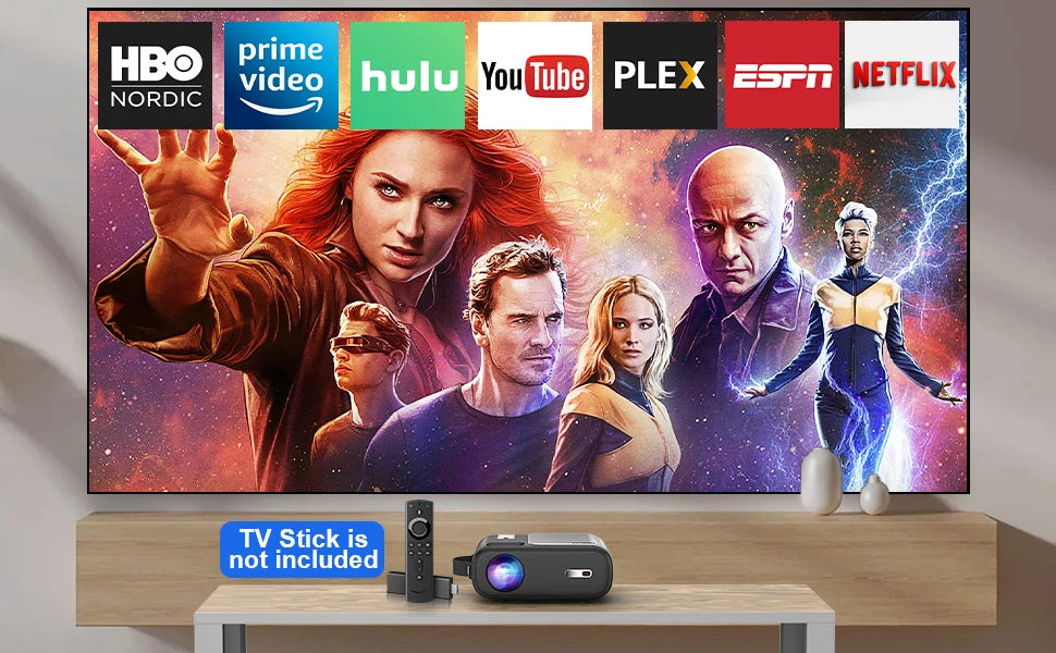 HORLAT 9800 Lumens Smart Home Cinema Mini Projector