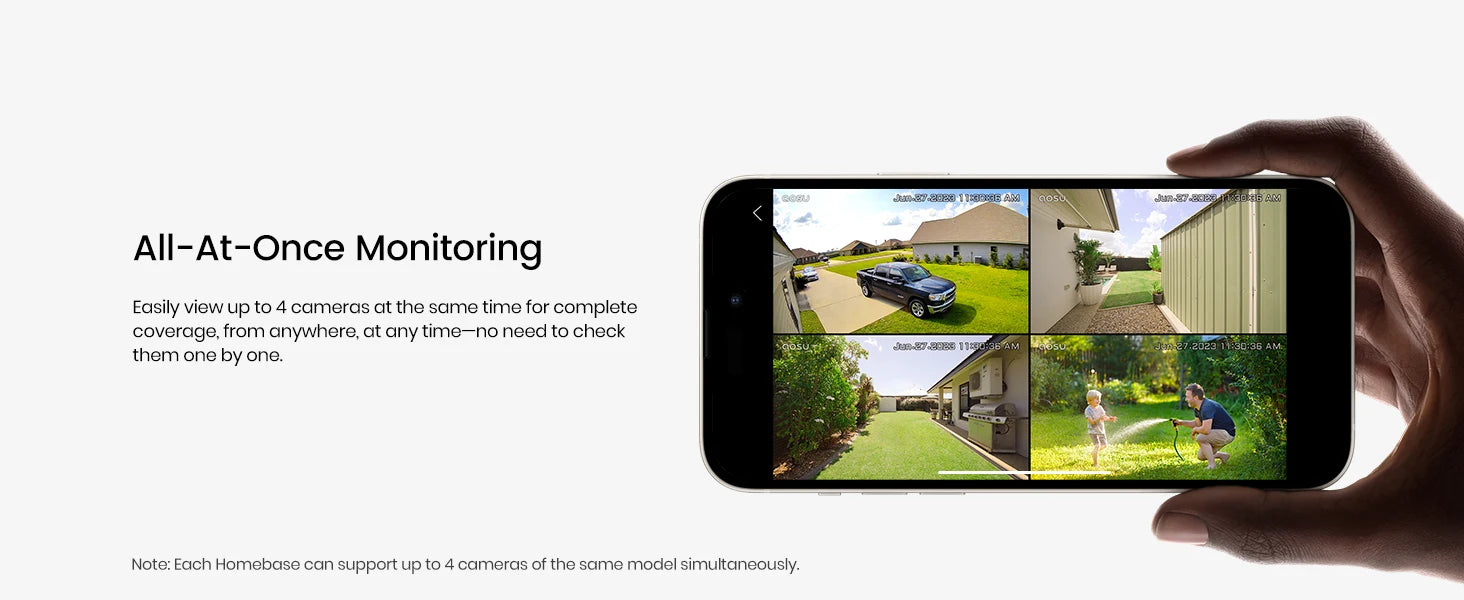AOSU 3MP Solar Powered Wireless Home Security Smart Camera Kit - 2pk