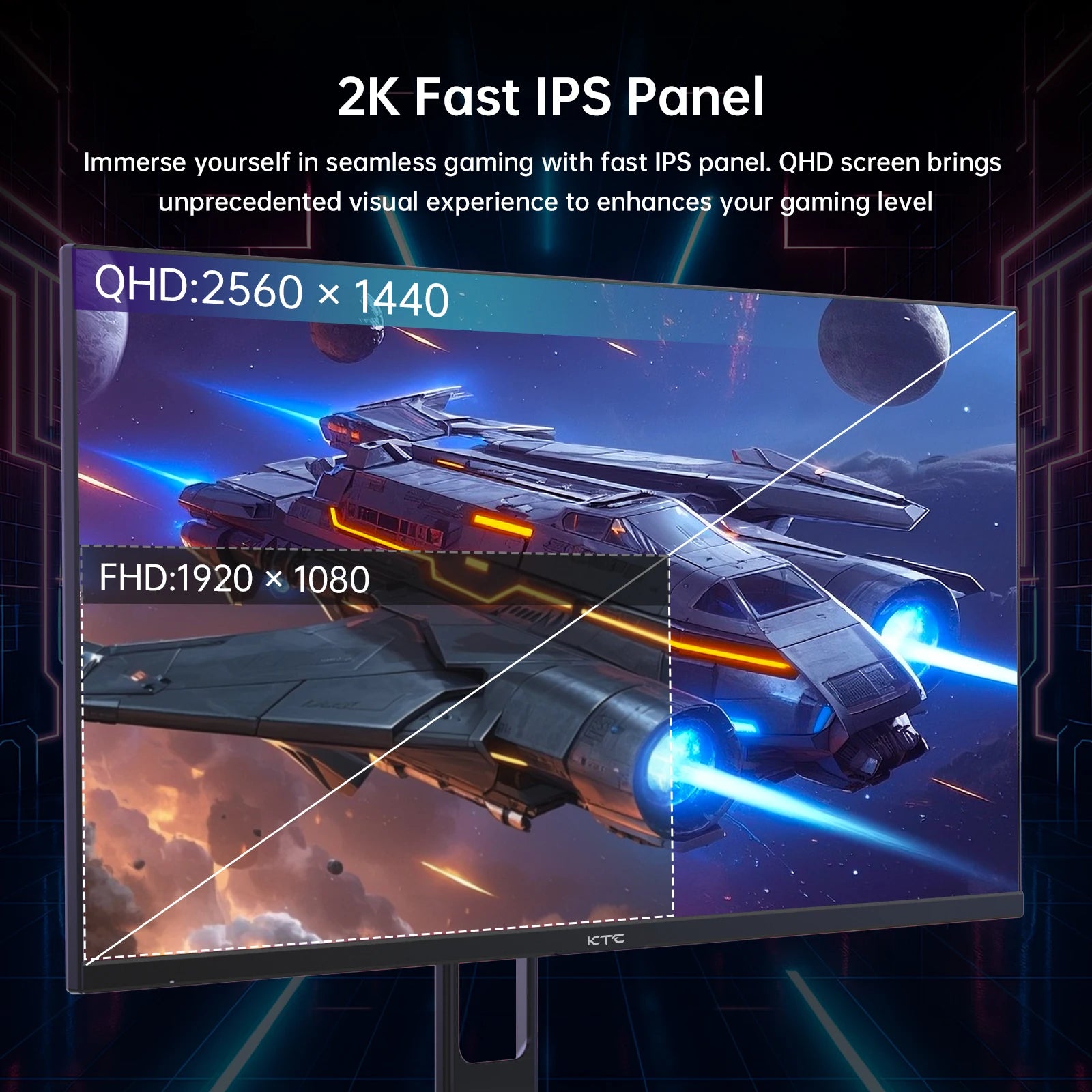 KTC 27" 210Hz 2K QHD Gaming Monitor - Black