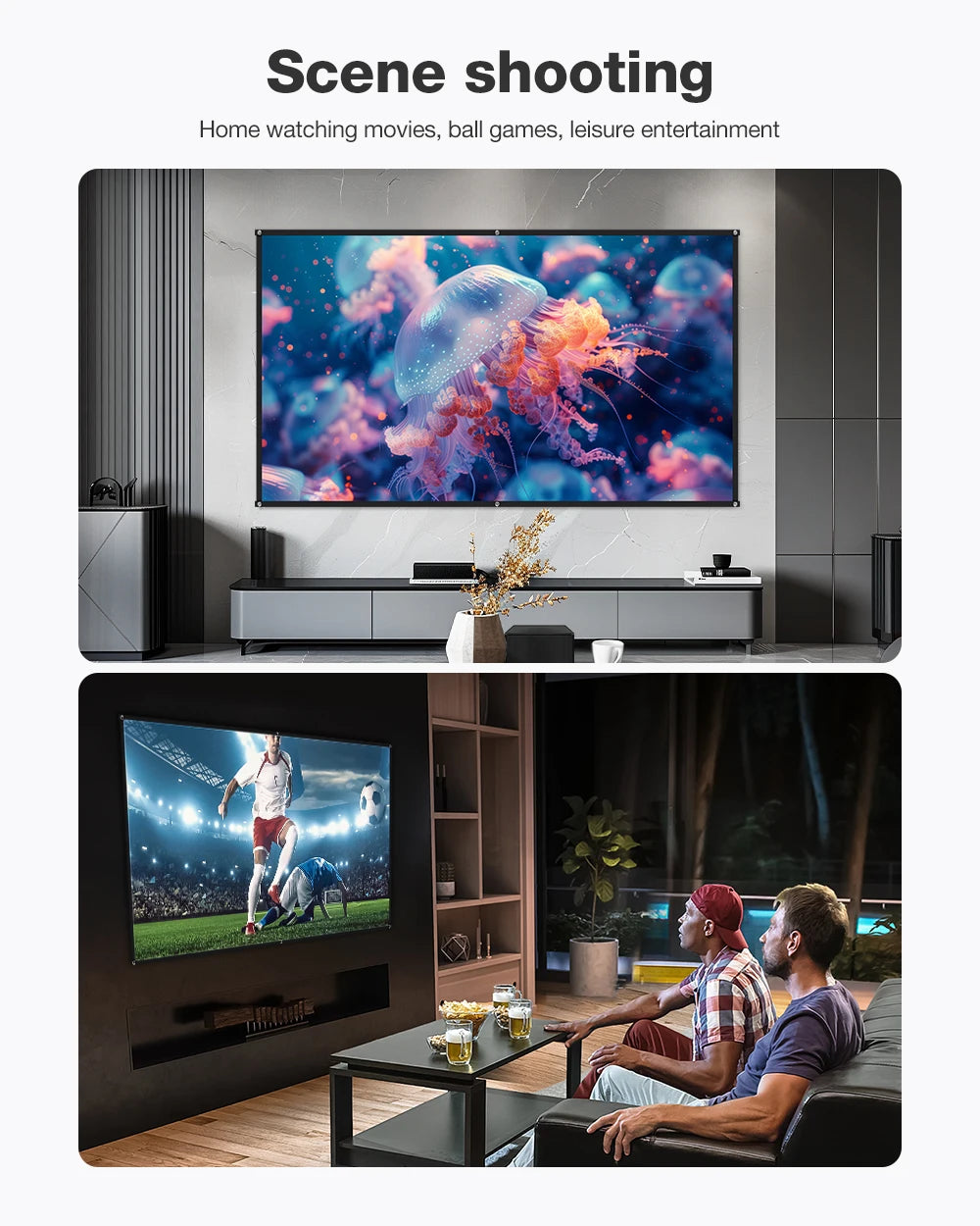BLITZWOLF BW-VS8 16:9 Portable Metal Anti-Light Projector Screen
