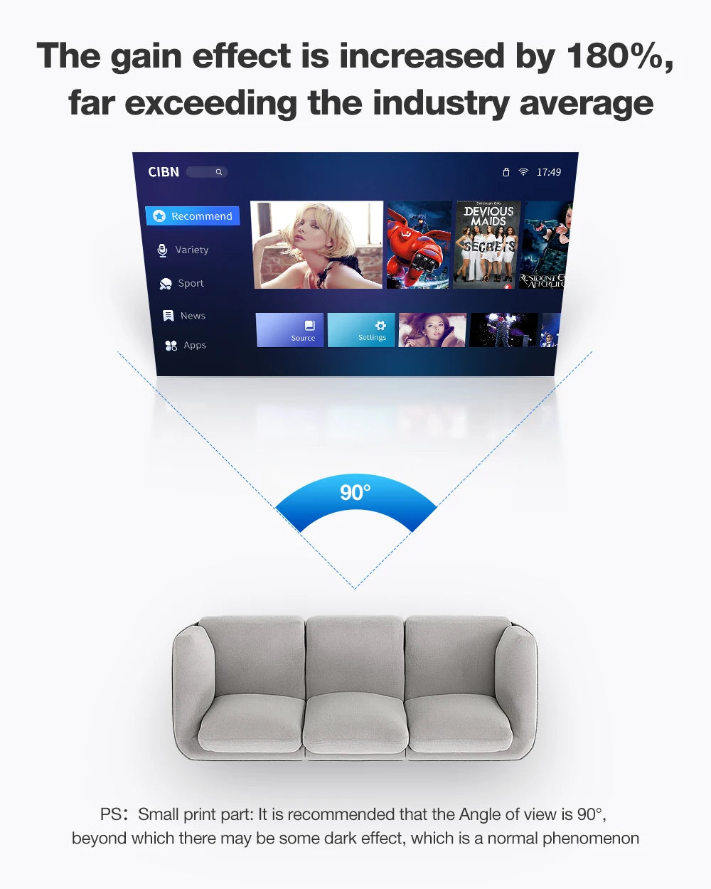 BLITZWOLF BW-VS8 16:9 Portable Metal Anti-Light Projector Screen