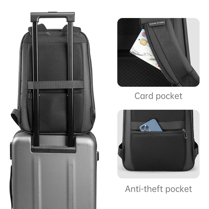 MARK RYDEN MR9008 Business Travel Backpack with USB Charging Port