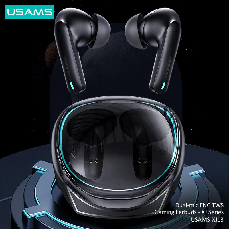 Experience immersive gaming with the USAMS XJ13 TWS Bluetooth Wireless Gaming Earbuds. Enjoy lag-free audio, ergonomic design, and long-lasting battery life for unbeatable performance.