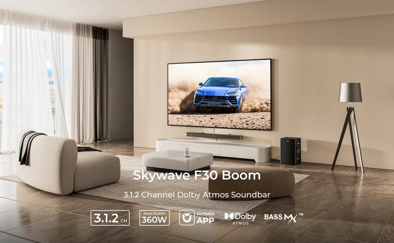 ULTIMEA Skywave F30 Boom 3.1.2 360W Wireless Sound Bar with Dolby Atmos