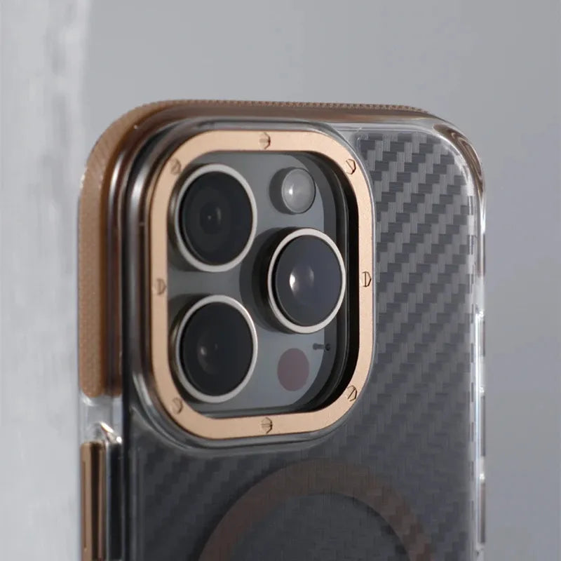Carbon Fibre Texture MagSafe Shockproof Case for iPhone