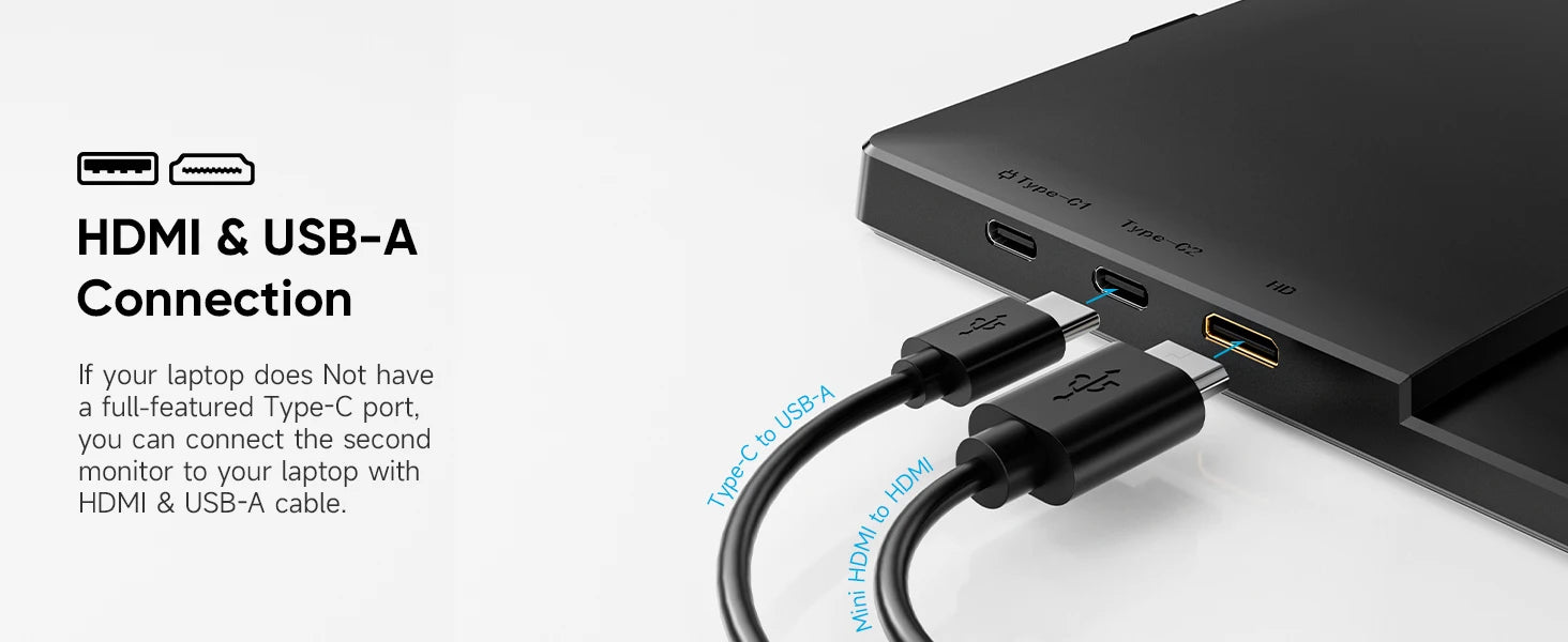 DOPESPLAY Full HD 15.6" Portable Monitor with Integrated Stand