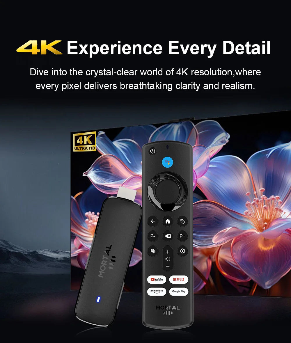 MORTAL Q8 4K Android TV Stick with Google Assistant