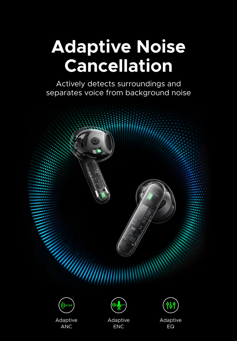 UGREEN LightBuds Magic Noice Cancelling Bluetooth Wireless Earphones