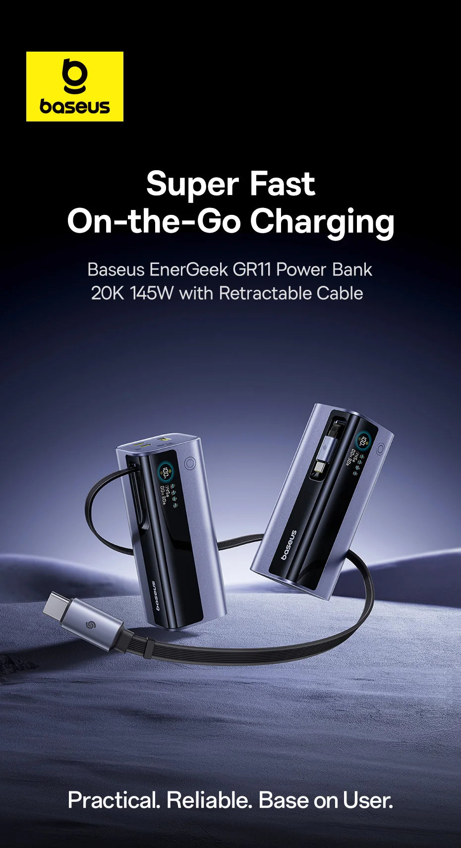 BASEUS EnerGeek GR11 20000mAh Fast Charging Portable Charger and Power Bank