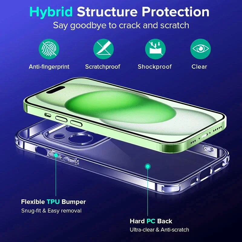 Transparent Shockproof Hybrid Case for iPhone