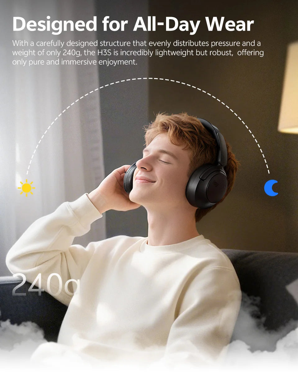 QCY H3S Adaptive Noise Cancelling Bluetooth Wireless Headphones