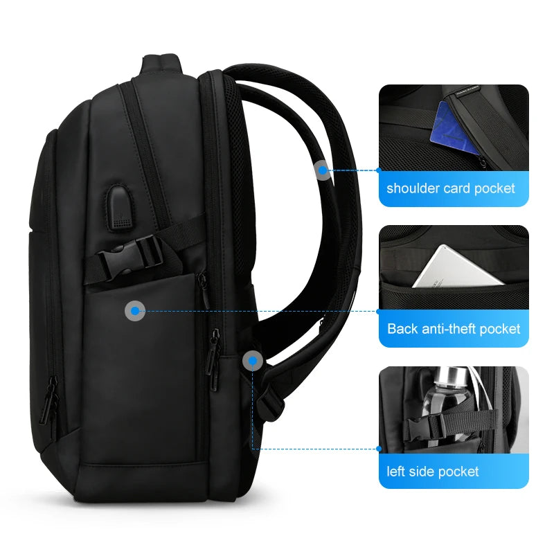 MARK RYDEN MR9191 Business Travel Backpack with USB Charging Port