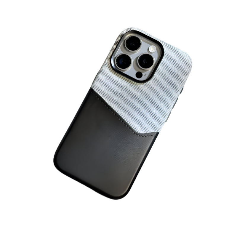 Leather Fabric Slicing MagSafe Shockproof Case for Apple iPhone