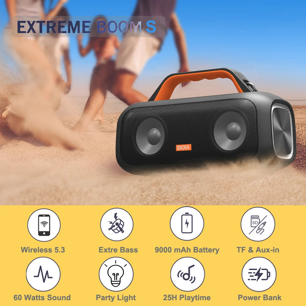 DOSS Extreme Boom S Portable Bluetooth Wireless Speaker