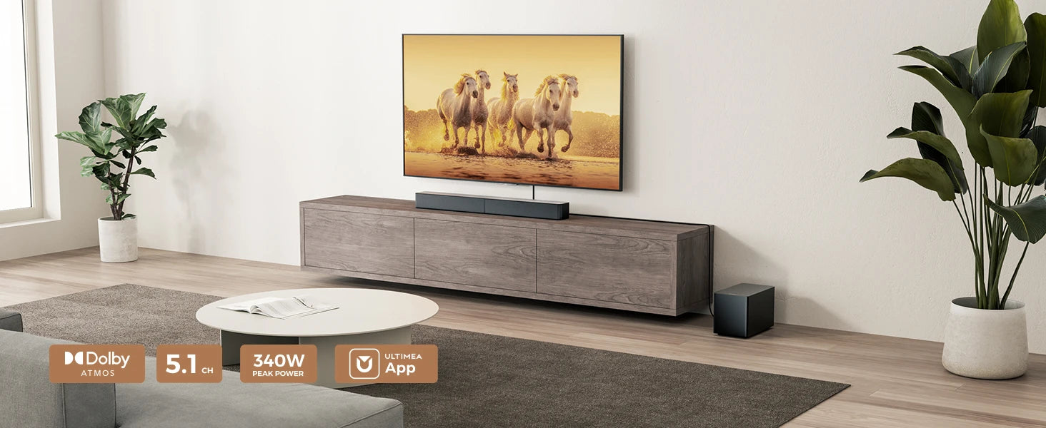 ULTIMEA Poseidon M60 Boom 5.1 340W Wireless Sound Bar with Dolby Atmos