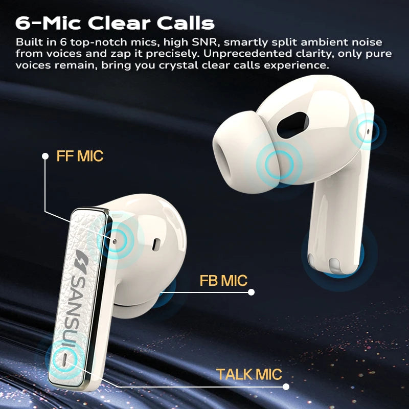 SANSUI W28 ANC Bluetooth Wireless Earphones