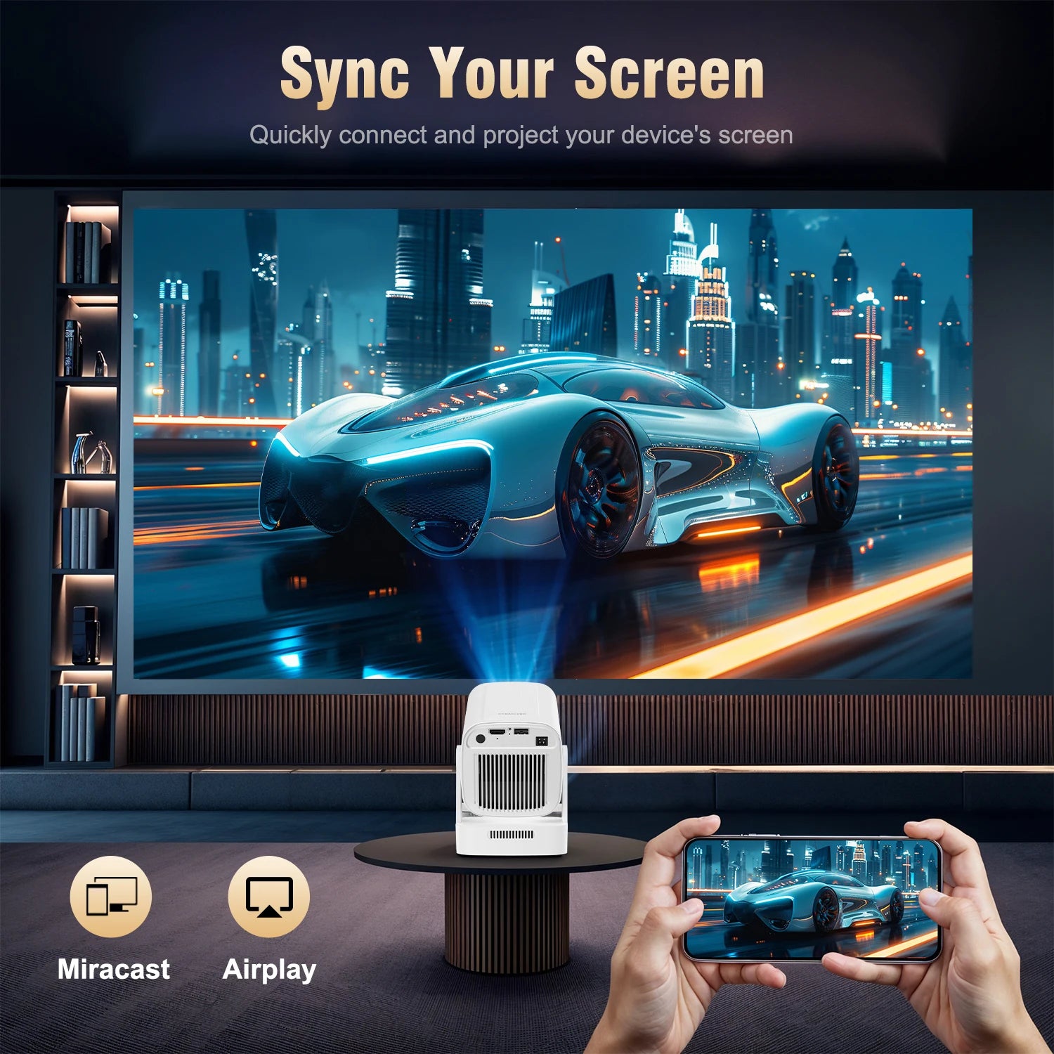 MAGCUBIC HY310 Portable Home Cinema Projector with Google Assistant
