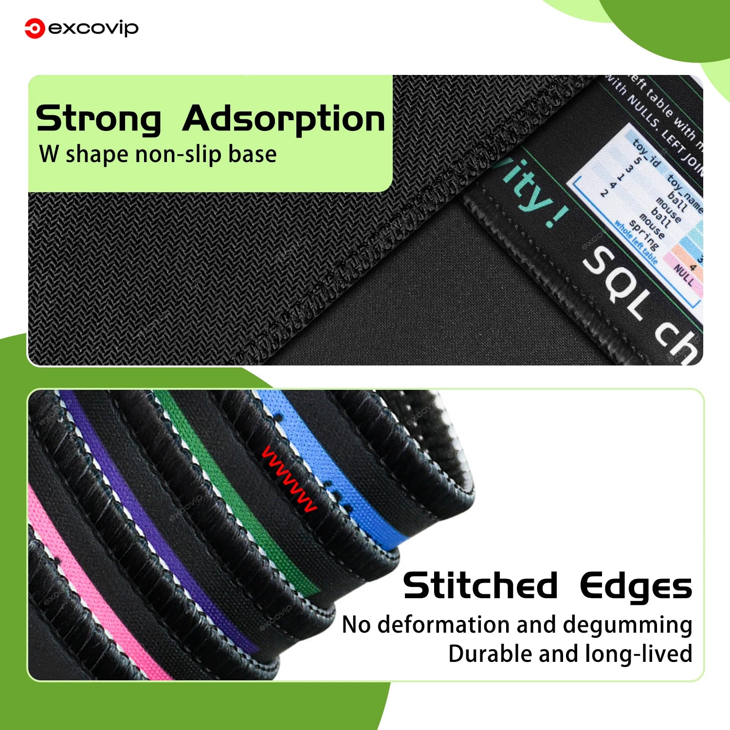 EXCO Non-Slip SQL Programming Desk Mat & Gaming Pad
