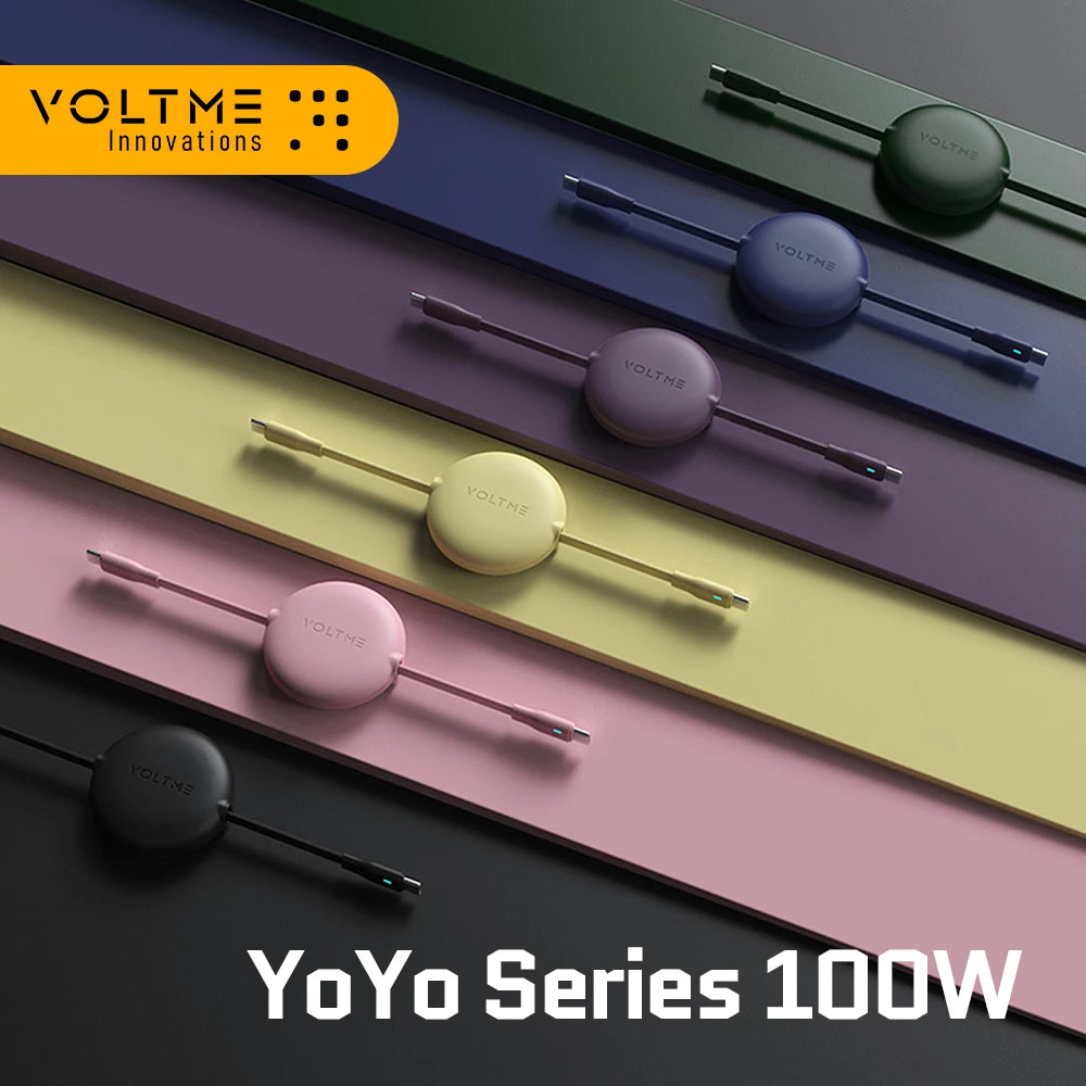 VOLTME 100W Retractable Type-C to Type-C Charging and Data Cable