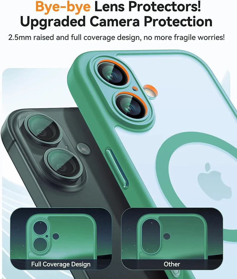 Translucent MagSafe Shockproof Armor Case for iPhone
