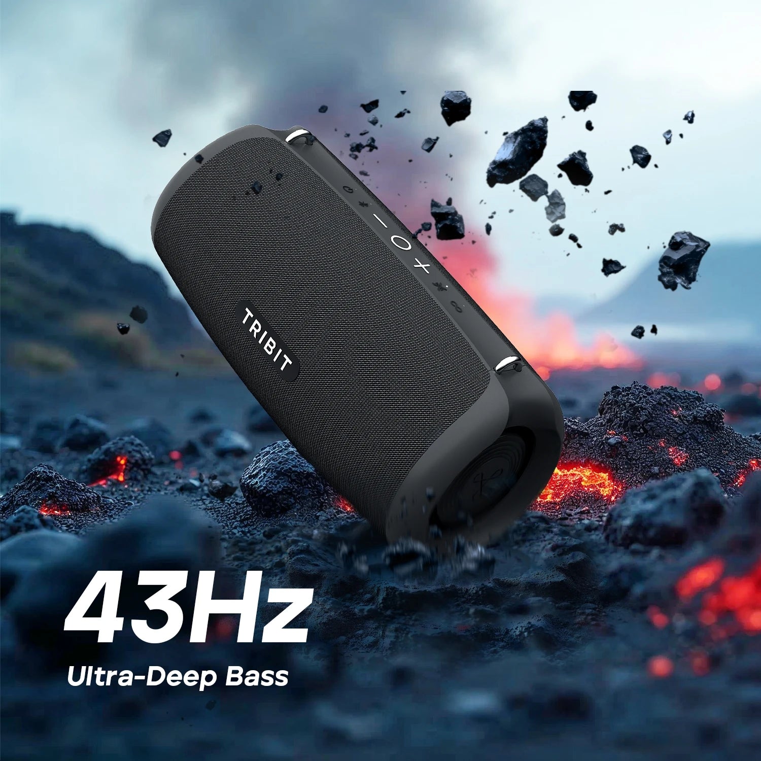TRIBIT StormBox Lava Portable Bluetooth Speaker and Power Bank