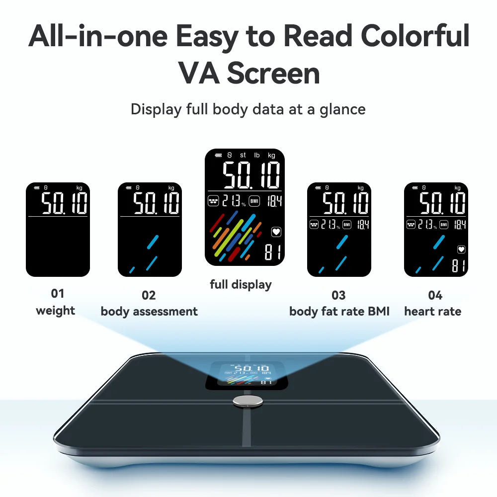FITDAYS Bluetooth Smart Body Scales - Black