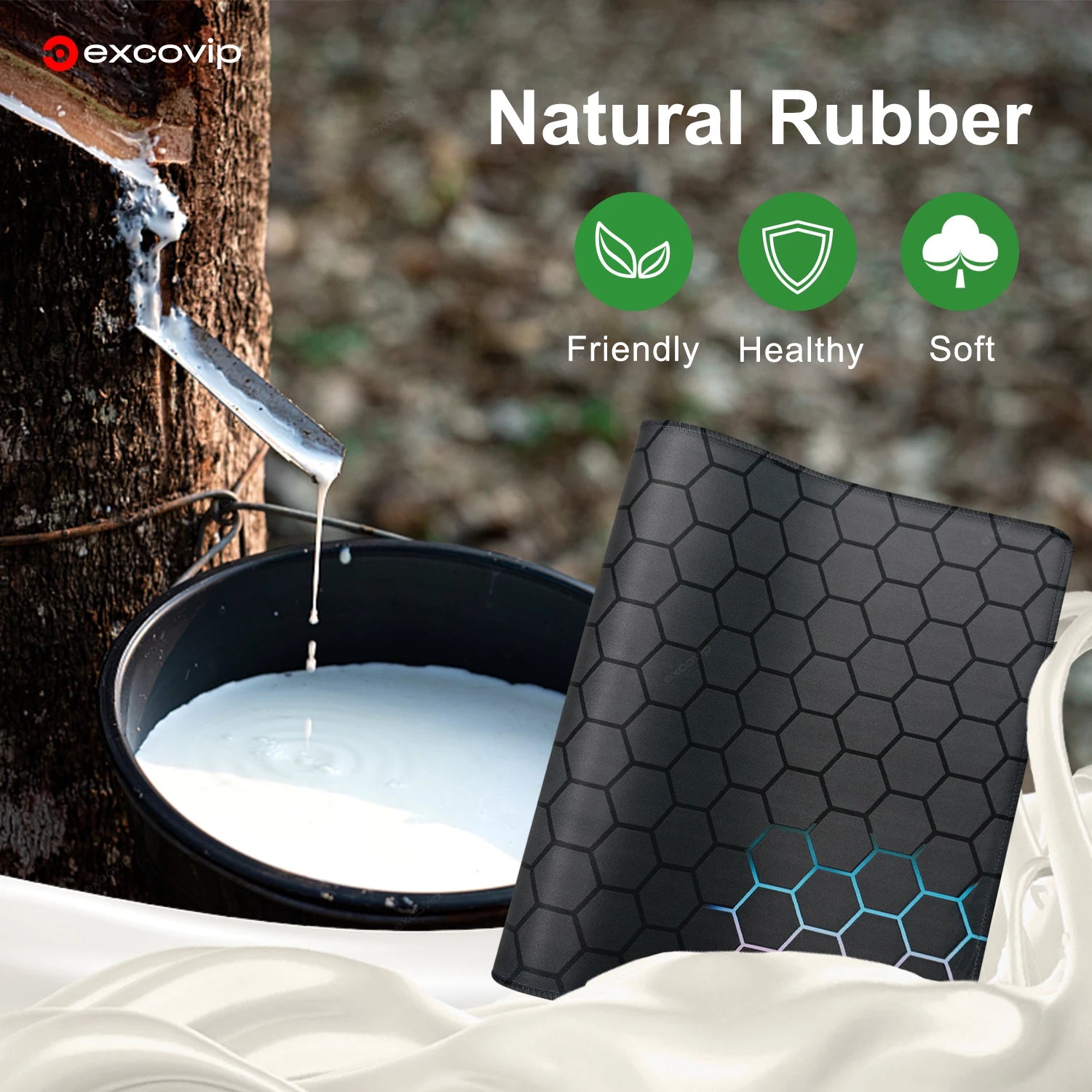 EXCO Non-Slip Hexagon Design Desk Mat & Gaming Pad