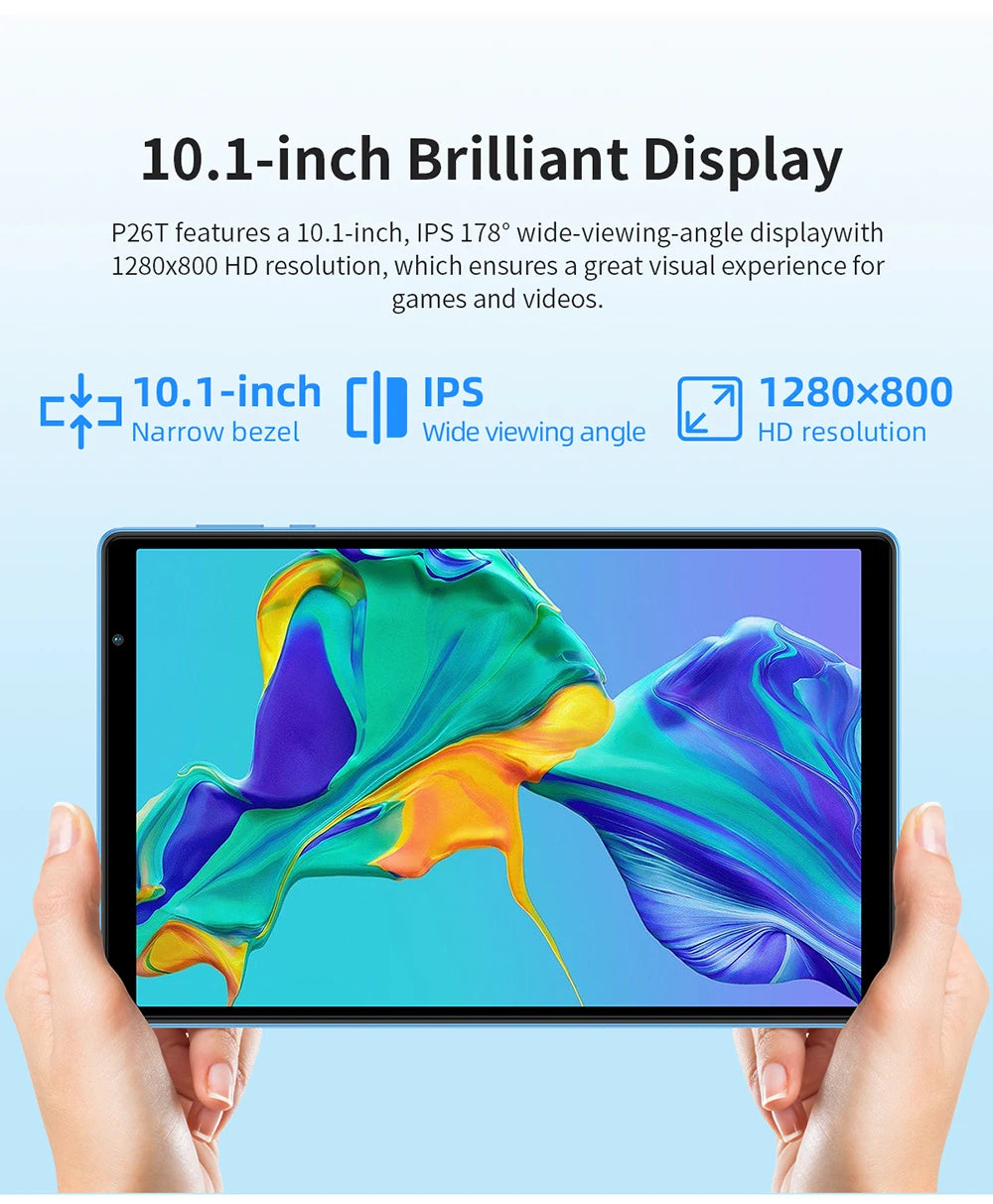 TECLAST P26T 10.1" Android Tablet - 128GB, Blue