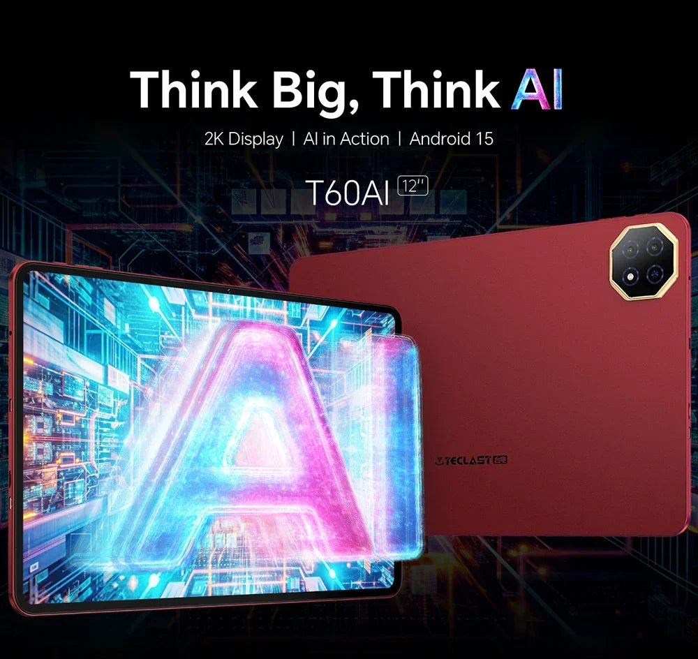 TECLAST P60 Ai 12" WiFi Android Tablet - 128GB, Red