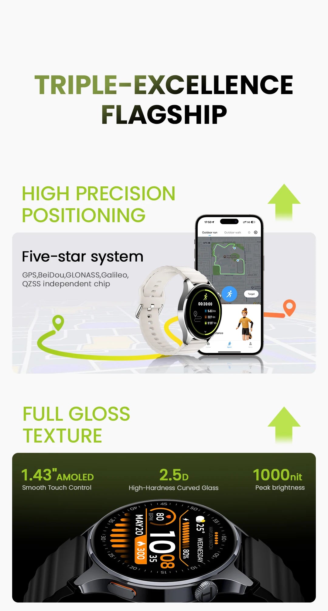 HAYLOU Watch 4S 1.43" AMOLED GPS Smart Watch