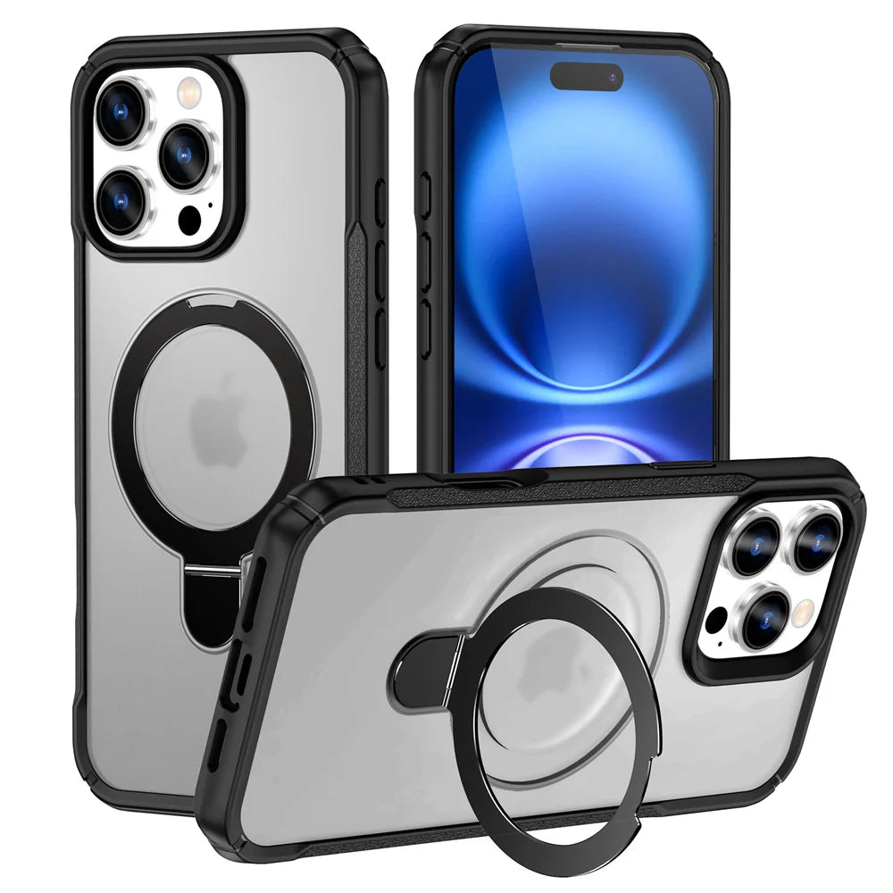Magsafe Shockproof Case for iPhone with Rotating Stand