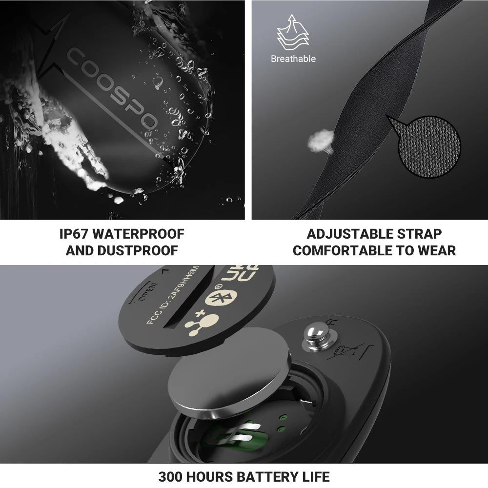 COOSPO H6 Heart Rate Monitor Armband and Chest Strap