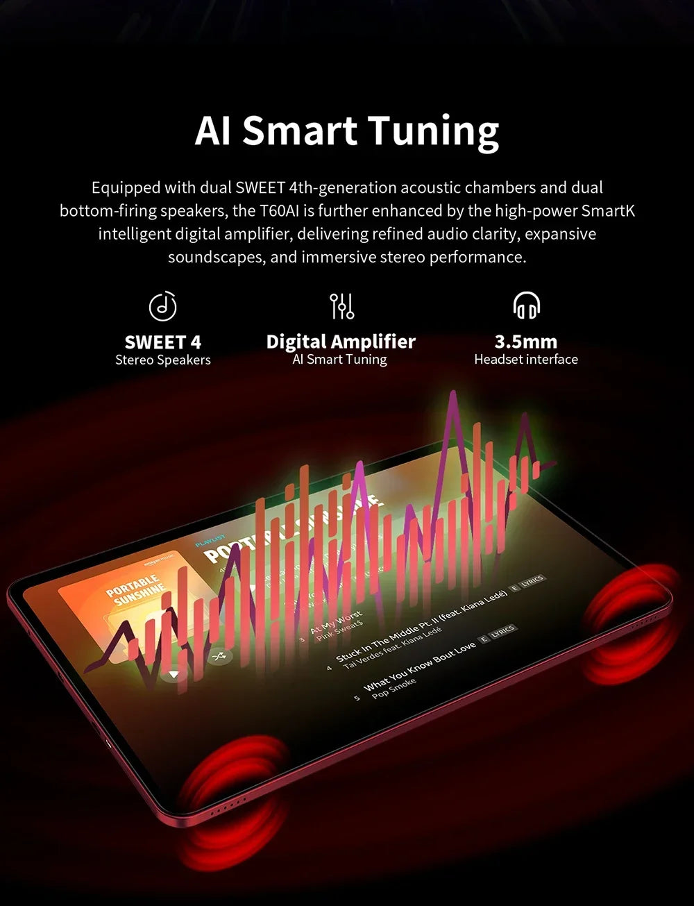TECLAST P60 Ai 12" WiFi Android Tablet - 128GB, Red