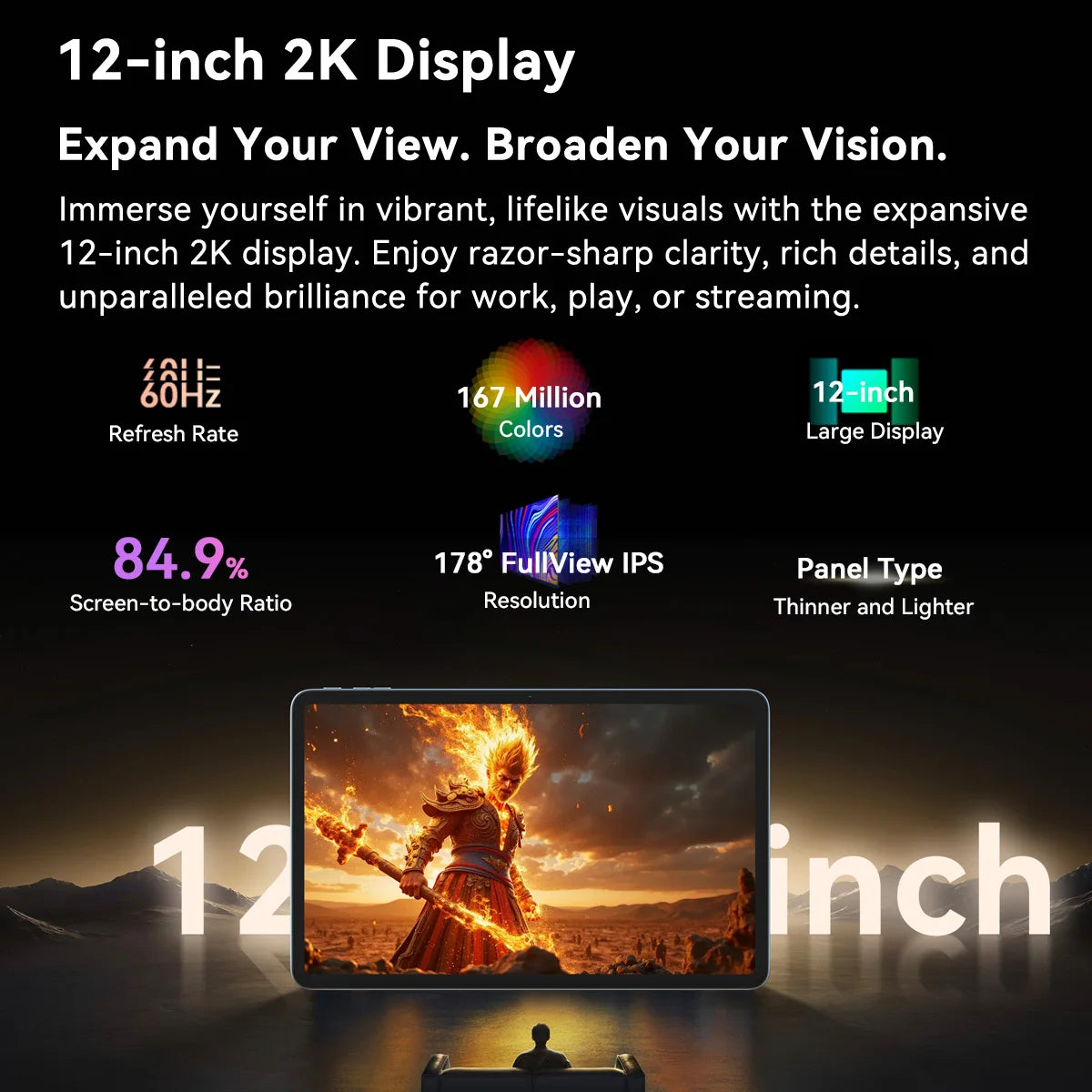 BLACKVIEW Mega 2 12" 4G Android Tablet - 256GB