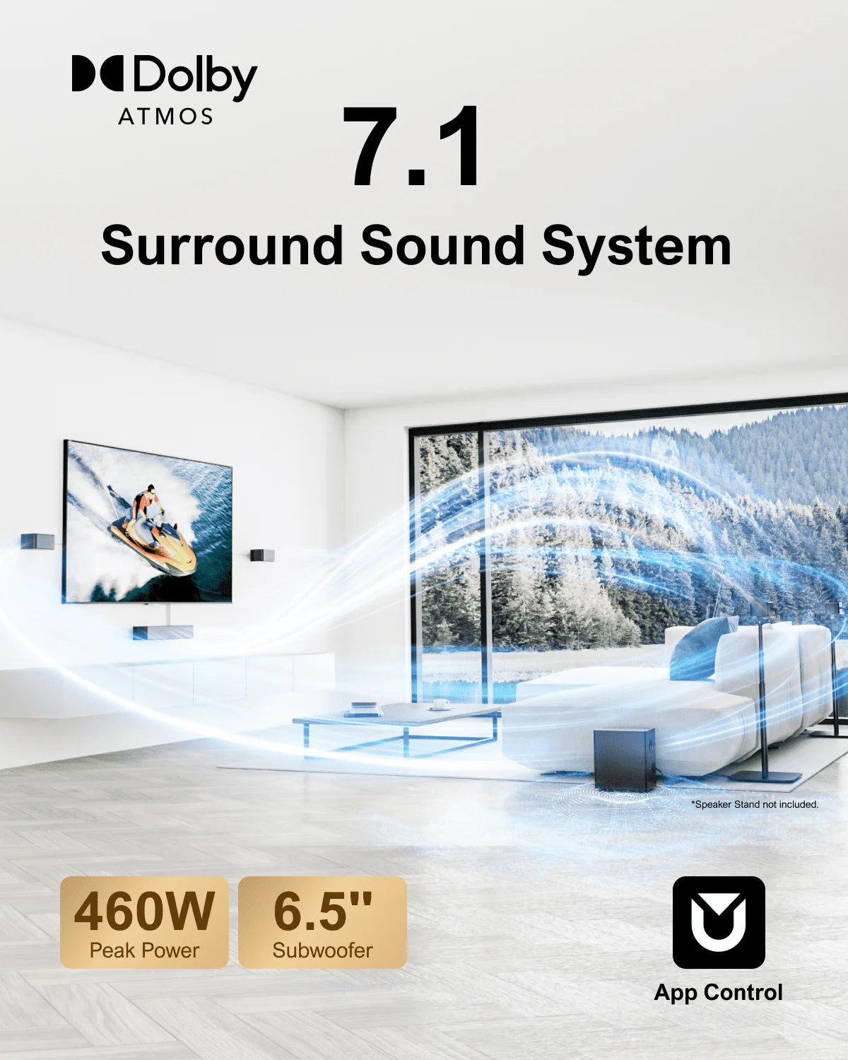 ULTIMEA Poseidon D80 7.1 Wireless Sound Bar with Dolby Atmos