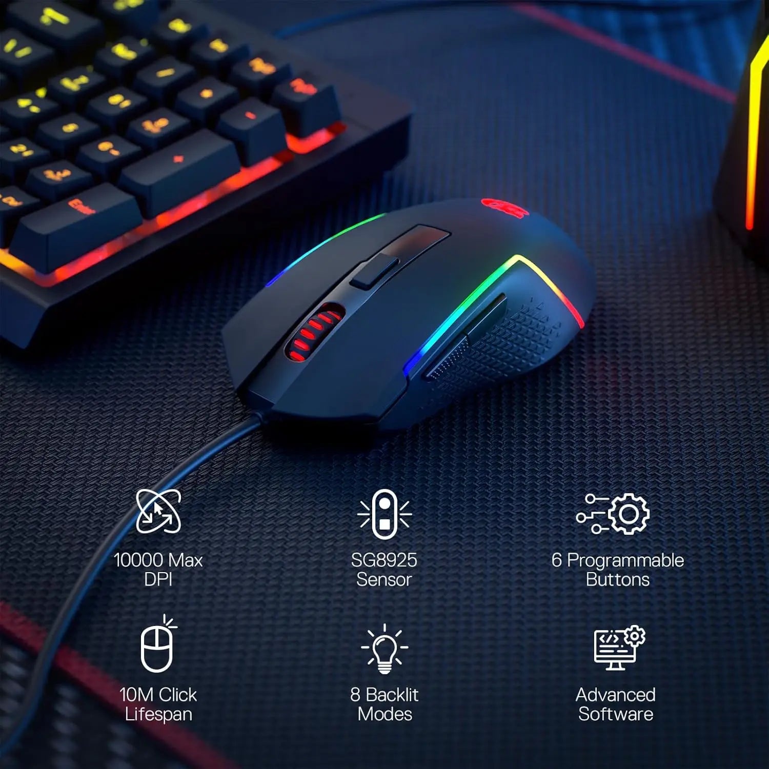 REDRAGON M616 Trident Optical Wired Gaming Mouse