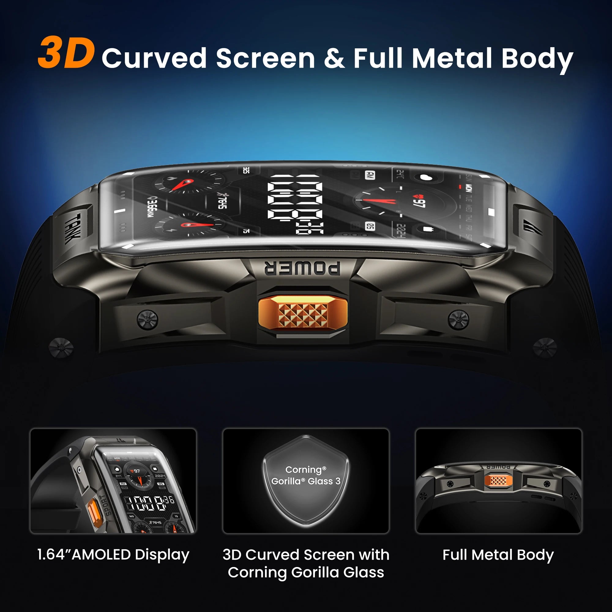 KOSPET Tank X2 1.64" AMOLED GPS Smart Watch
