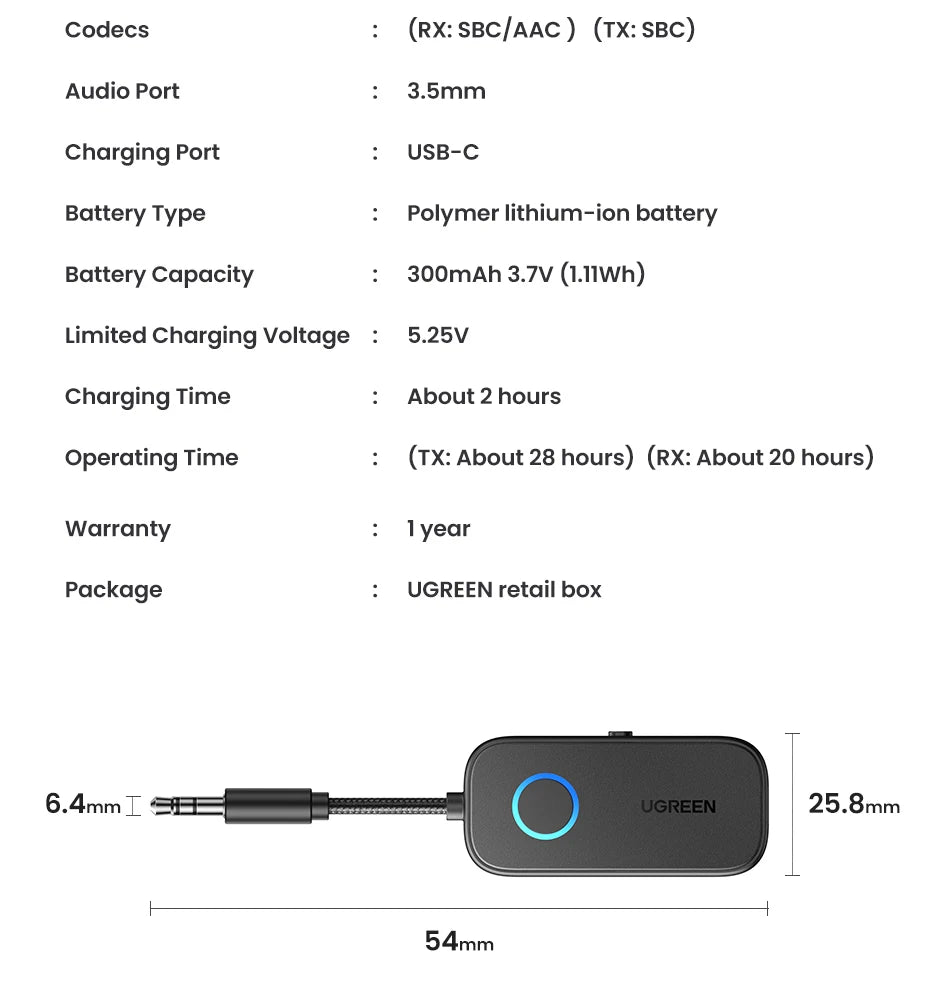 Adattatore Bluetooth USB 5.0 HENGBIRD – Trasmettitore/Ricevitore 2 In 1 Con Bassa Latenza Per TV E PC