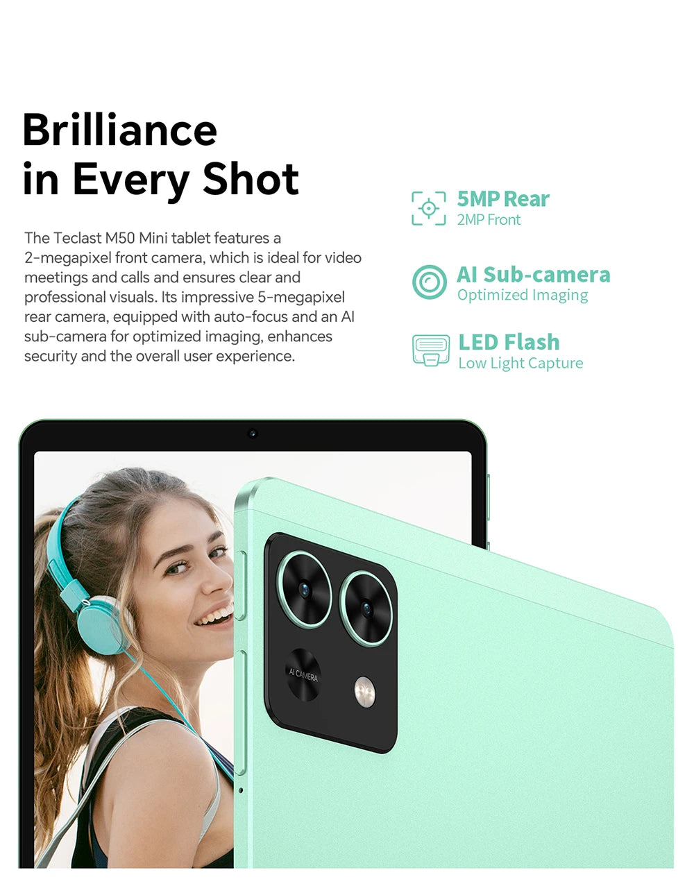 TECLAST M50 Mini 8.7" WiFi Android Tablet - 128GB, Green