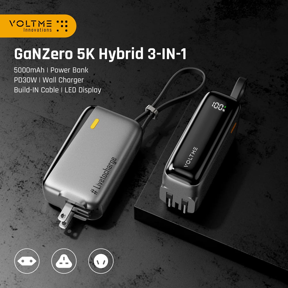VOLTME GaN Zero 5K Hybrid 3in1 Power Bank and Wall Charger