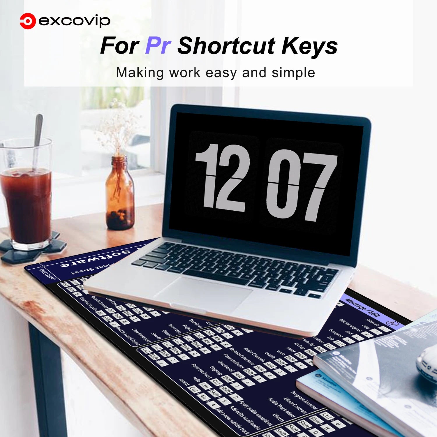 EXCO Non-Slip Adobe Shortcuts Desk Mat & Gaming Pad