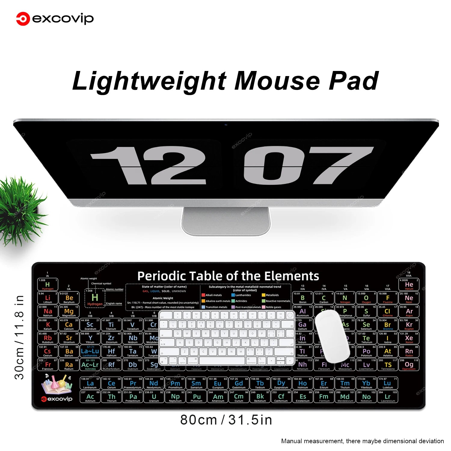 EXCO Non-Slip Periodic Table Desk Mat & Gaming Pad