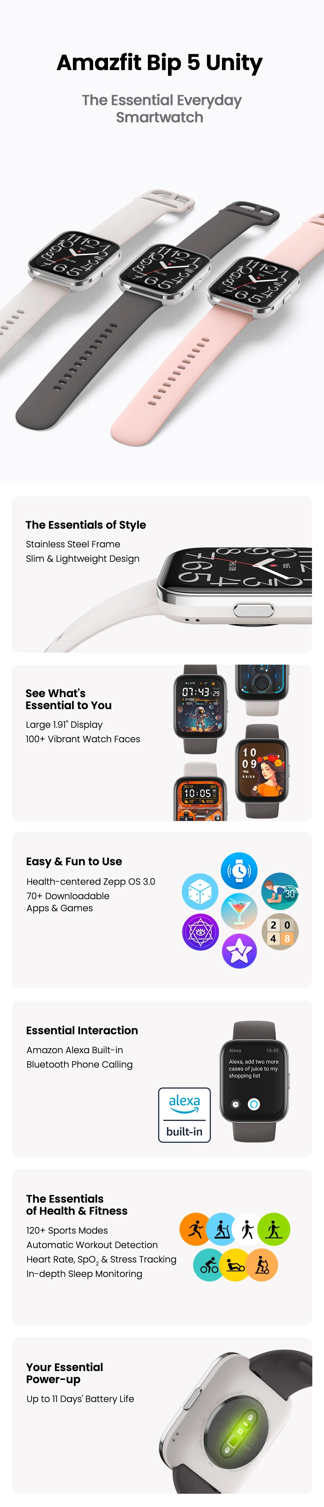 AMAZFIT Bip 5 Unity Smart Watch