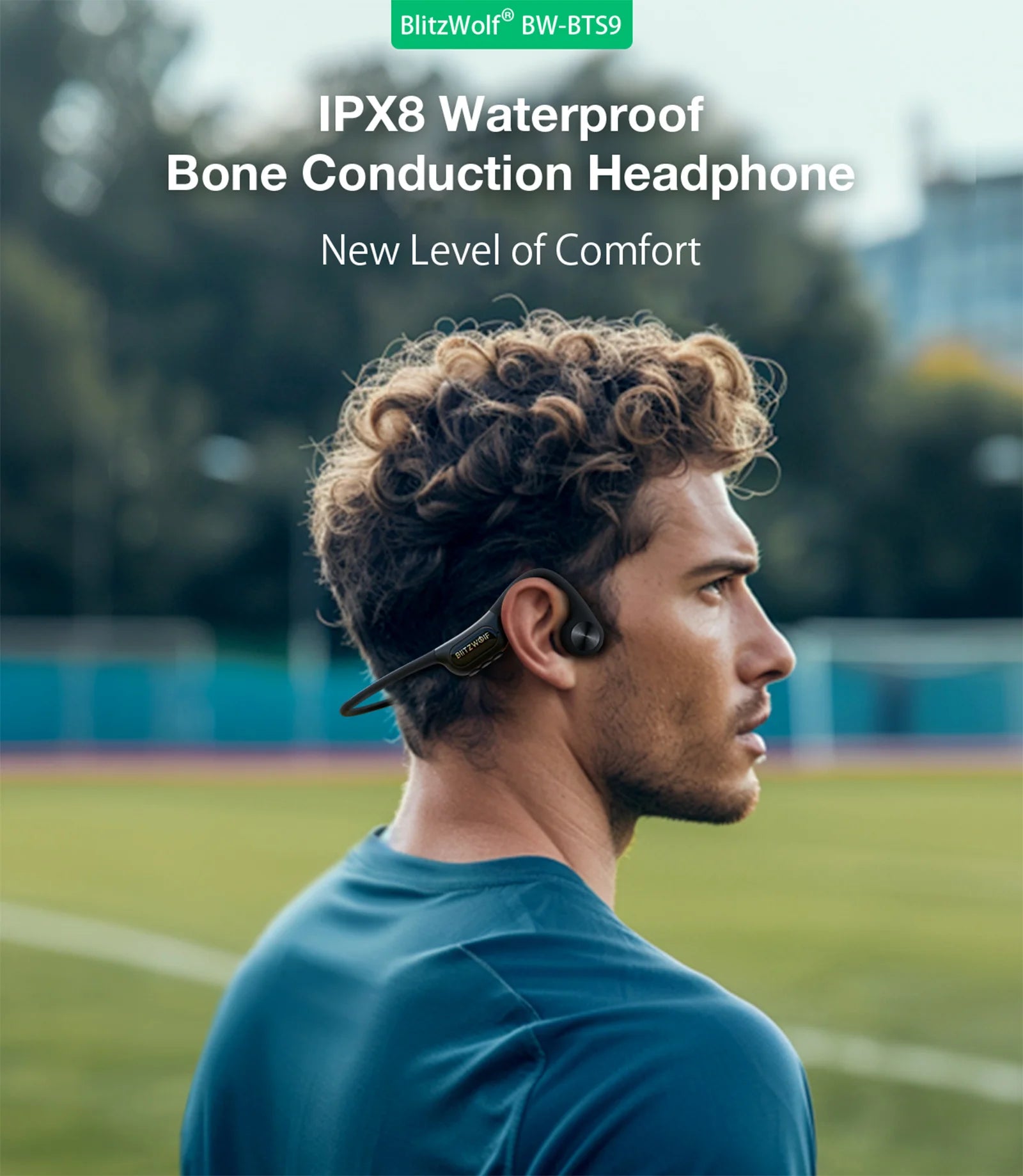 BLITZWOLF BW-BTS9 Bluetooth Wireless Bone Conduction Headphones
