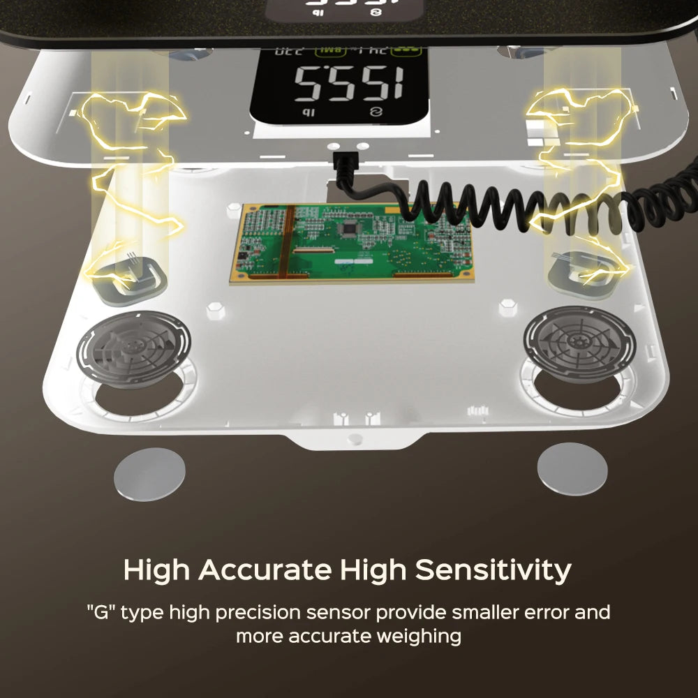 FITDAYS Bluetooth Smart Body Fat Scales - Black